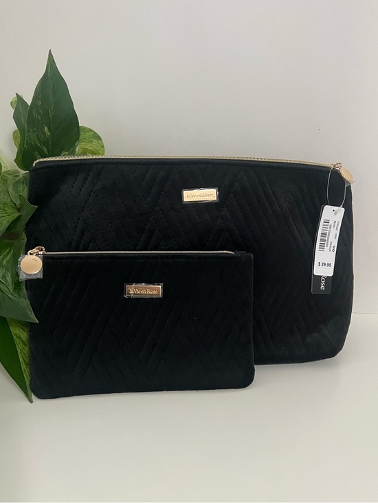 La Vie En Rose Handbags - NWT La Vie En Rose Black Velvet Cosmetic Bags